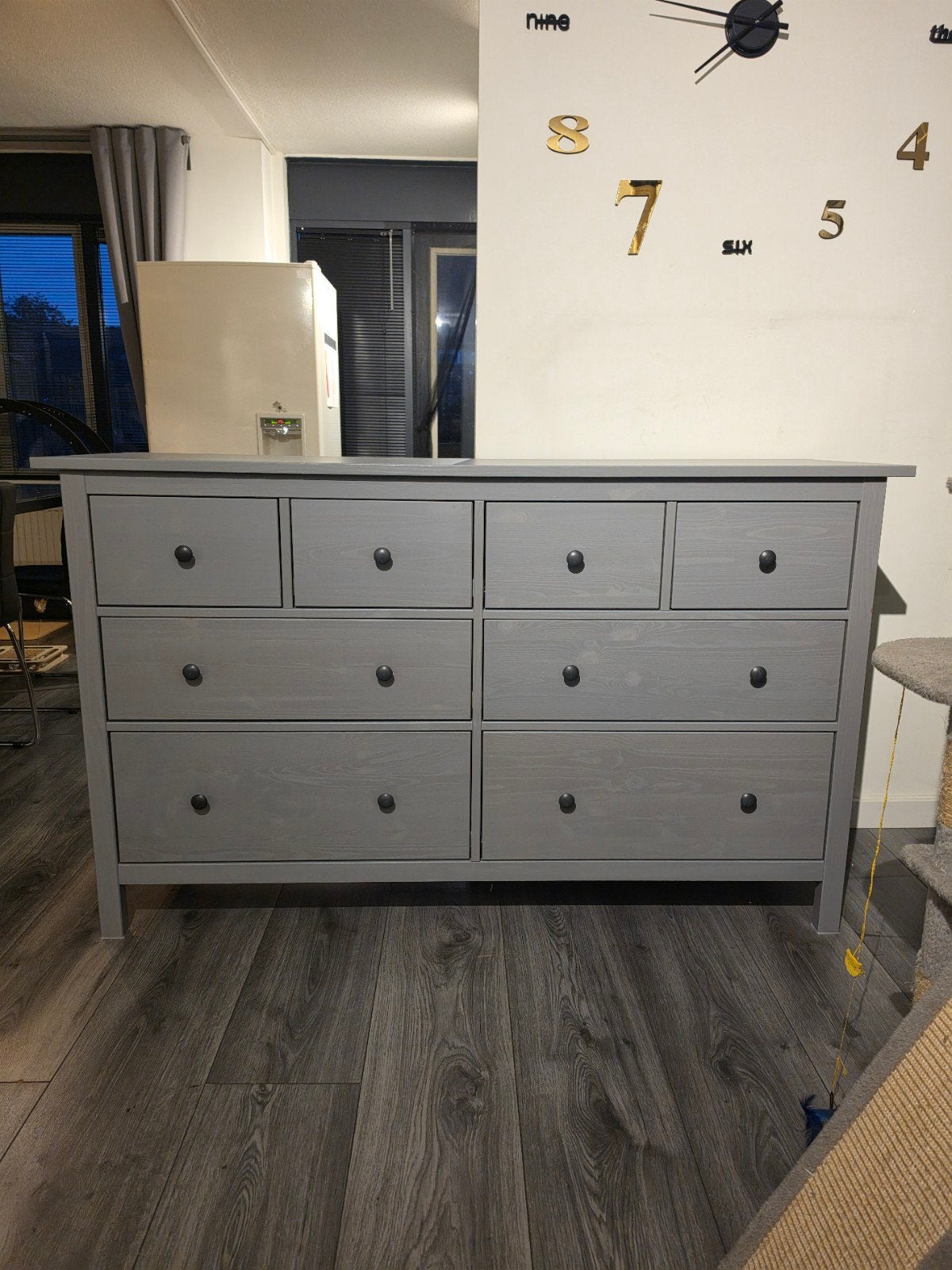 ikea hemnes ladekast grijs gebeitst met 8 lades., Huis en Inrichting, Ophalen, Gebruikt, 5 laden of meer, Minder dan 100 cm