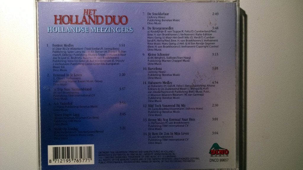 Het Holland Duo - Hollandse Meezingers, Ophalen of Verzenden, Zo goed als nieuw, Levenslied of Smartlap