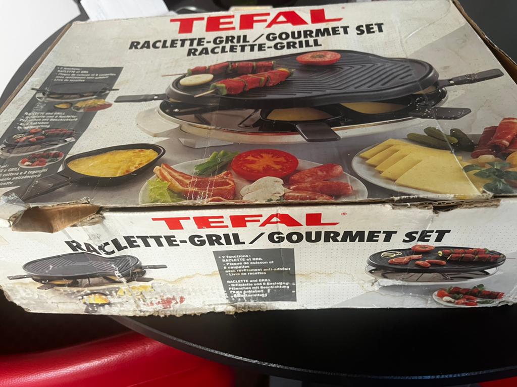 Tefal Raclette-gril /gourmet set. 8 pers, Ophalen, Gebruikt, 8 personen of meer