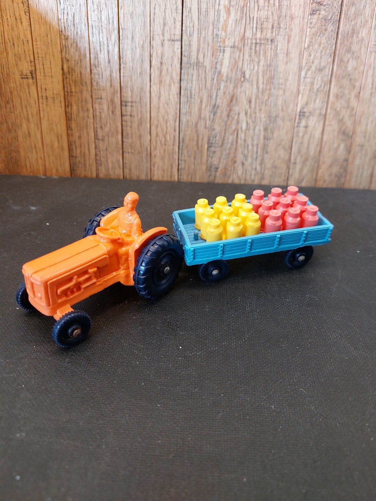 Vintage Speelgoed Tomte Tractor, Aanhanger, Melkbussen 1960, Verzenden