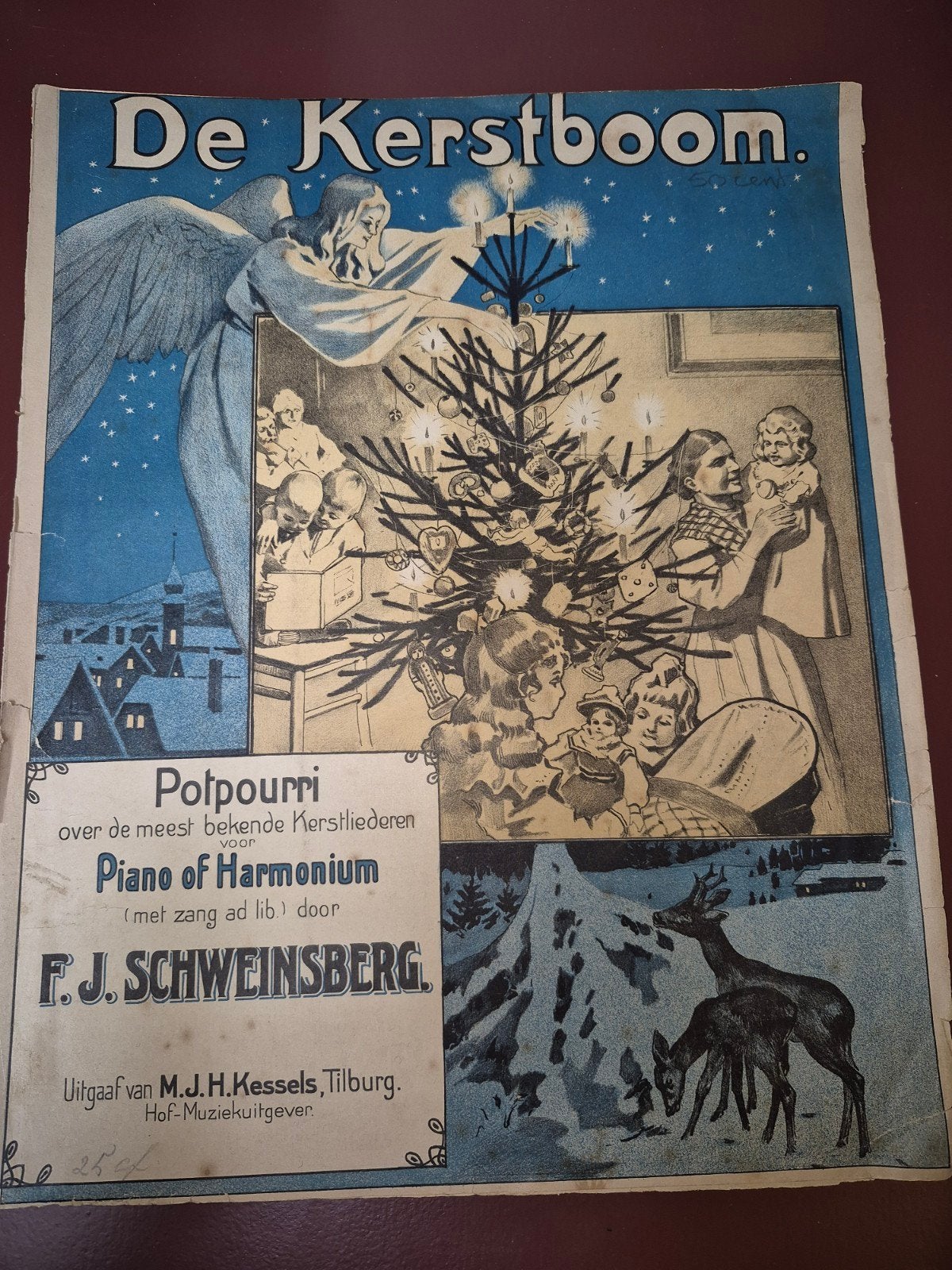 Antiek bladmuziek: De Kerstboom - Potpourri(Piano/Harmonium), Gebruikt, Klassiek, Ophalen of Verzenden, Thema