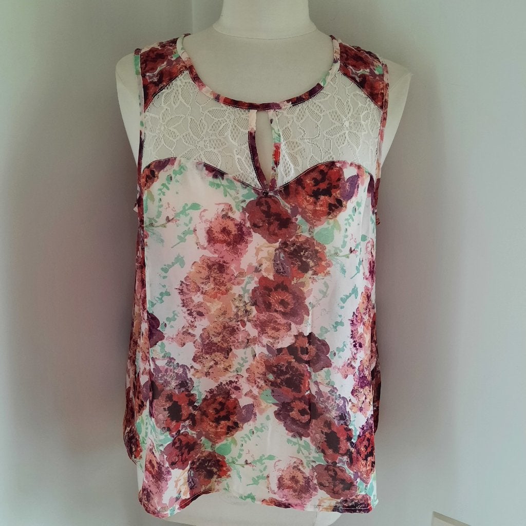 ONLY top bloes ecru met kant en bloemen maat 42 - nieuw -, Kleding | Dames, Only, Beige, Maat 42/44 (L), Nieuw