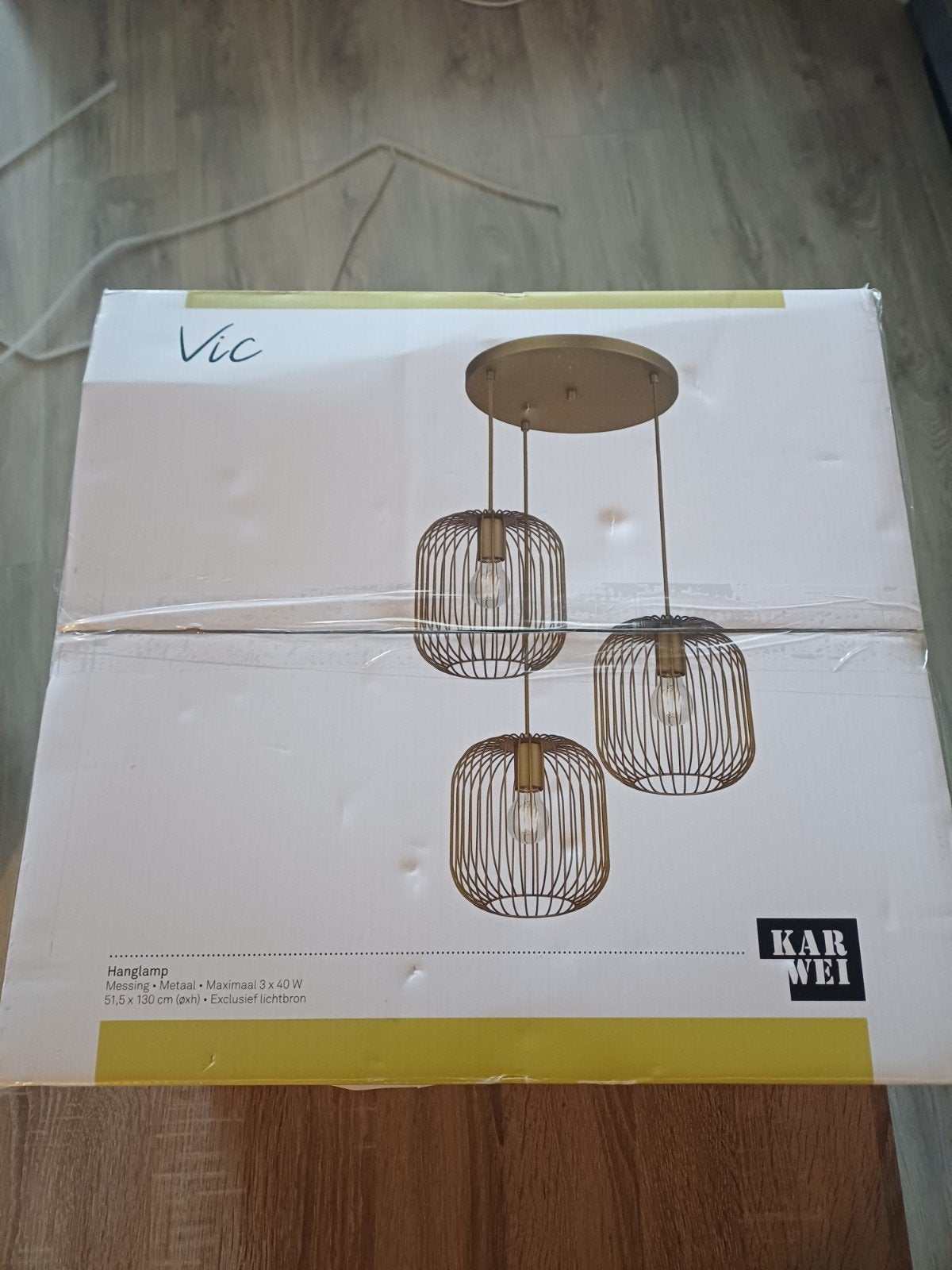 Karwei Vic Hanglamp - Messing, 3-lichts, Ophalen, Modern, Industrieel, Nieuw, E27 (groot)