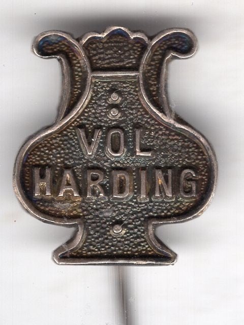 Harp muziek vereniging Volharding zilverkl speldje( W_348), Verzamelen, Ophalen of Verzenden, Zo goed als nieuw, Merk, Speldje of Pin