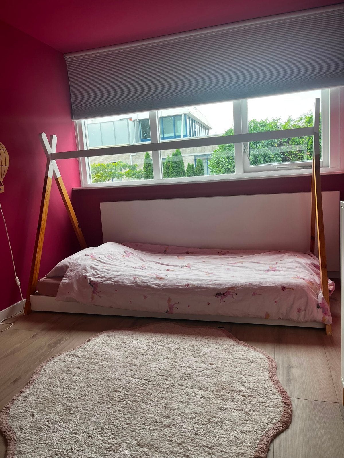 Tipi bed voor kinderen - Hout en wit, Ophalen, Gebruikt, 90 cm, Eenpersoons
