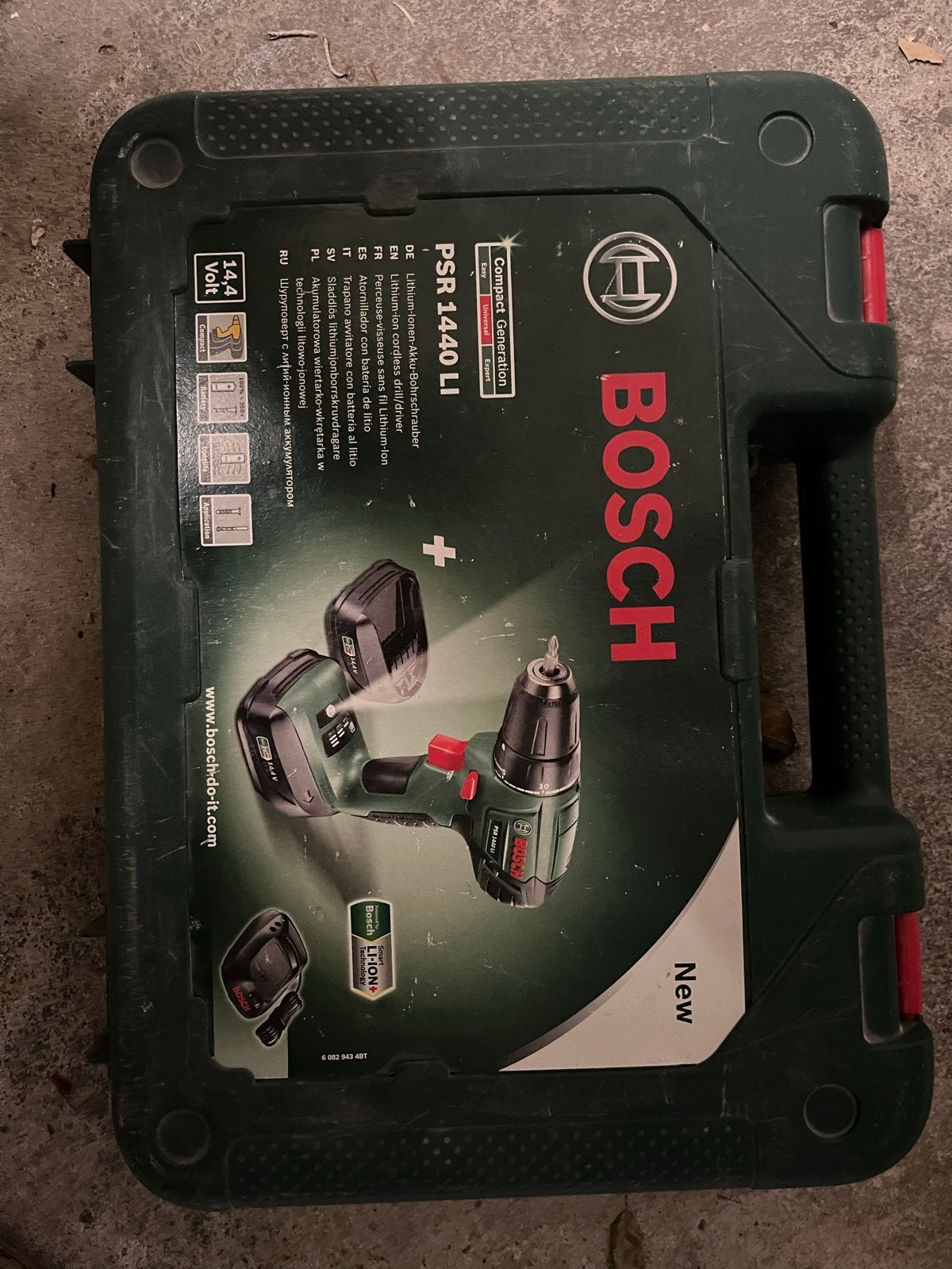 Bosch PSR 1440 LI Accuboormachine met 2 accu's en lader, Gebruikt, Variabele snelheid, Ophalen of Verzenden, Boor- en Schroefmachine