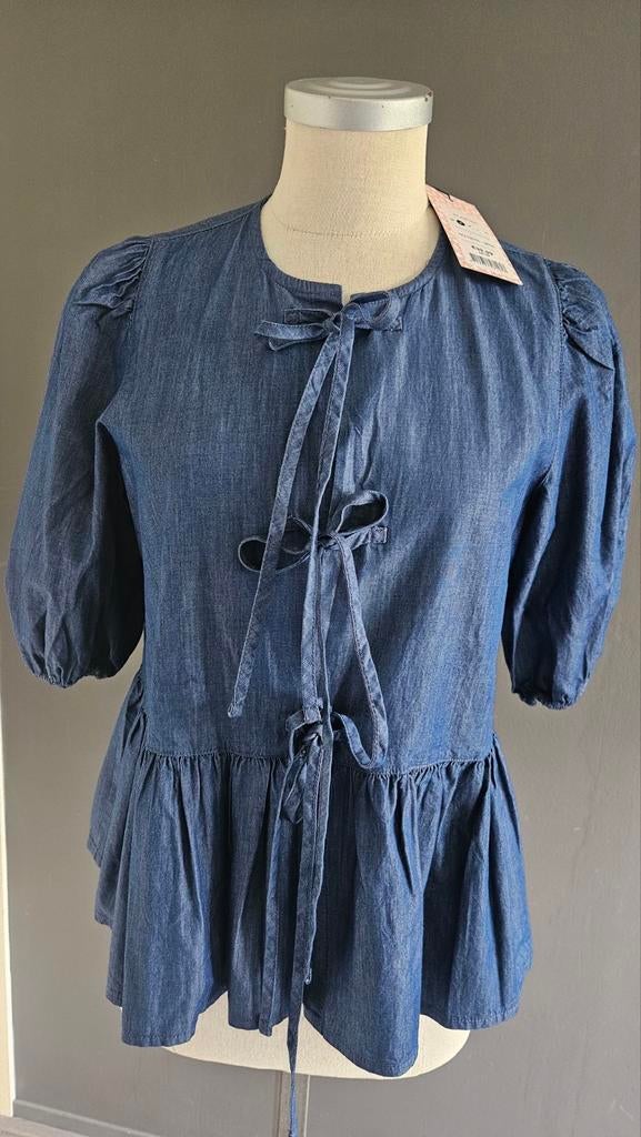 Nieuwe My Jewellery Blouse met pofmouwtjes  maat S, My Jewellery, Ophalen of Verzenden, Nieuw, Blauw