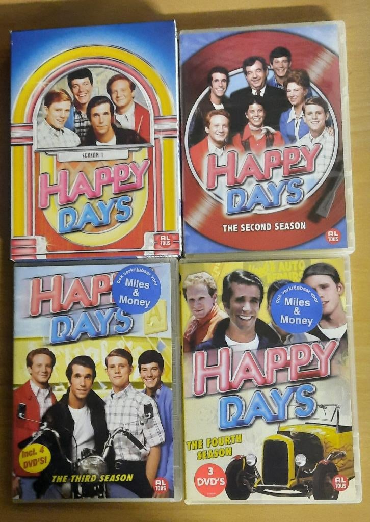 Happy days dvd boxen seizoen 1 t/m 4, Alle leeftijden, Boxset, Ophalen of Verzenden, Zo goed als nieuw