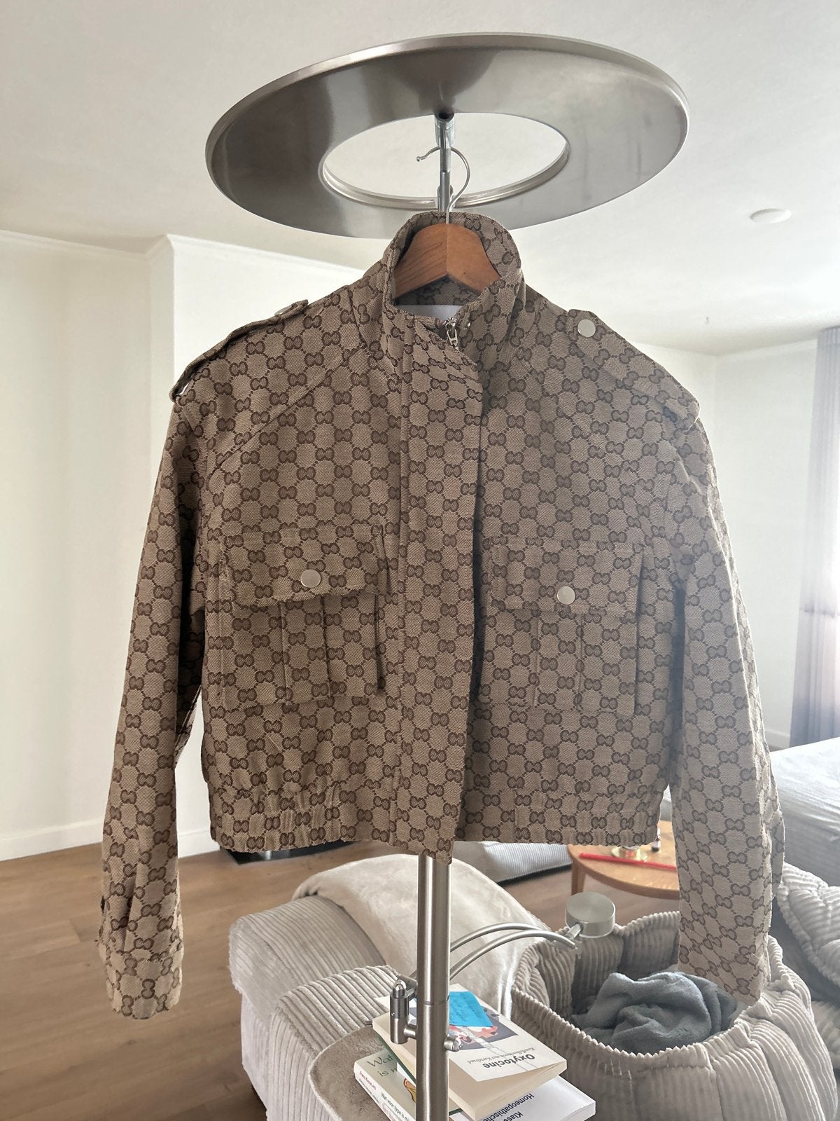 Gucci Monogram Bomberjack - Zo goed als nieuw, Ophalen of Verzenden, Zo goed als nieuw, Maat 38/40 (M), Bruin