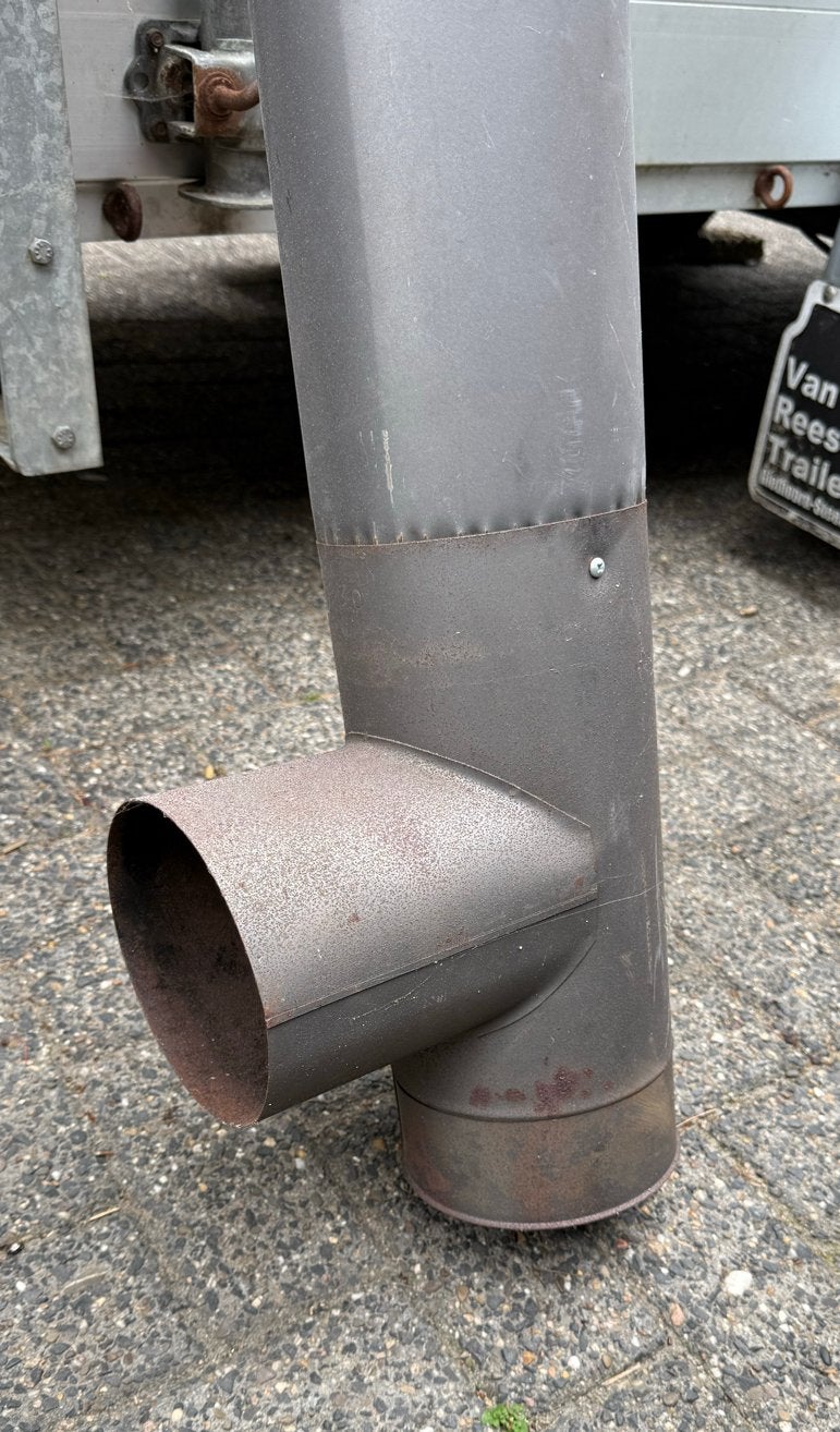 Kachelpijp enkelwandig zwart 150mm diameter, 175cm lang, Ophalen, Gebruikt, Kachel, Minder dan 60 cm