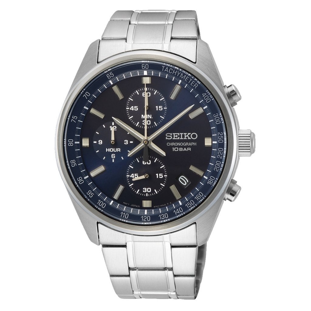 SEIKO Herenhorloge Chronograaf - SSB377P1, Zwart, IOS, Nieuw, Ophalen of Verzenden
