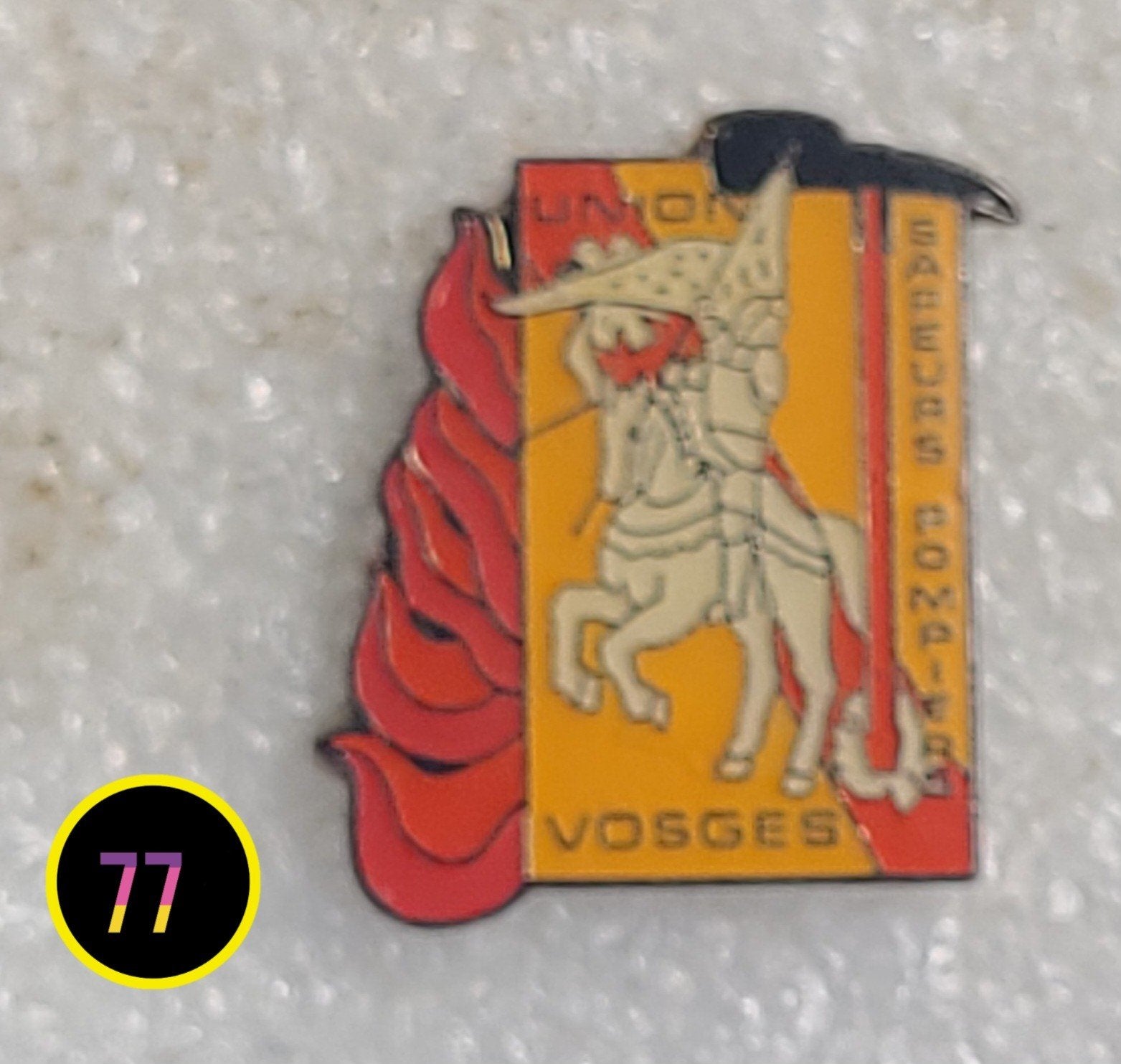 Vintage pin 'Union Sapeurs Pompiers Vosges', Verzenden