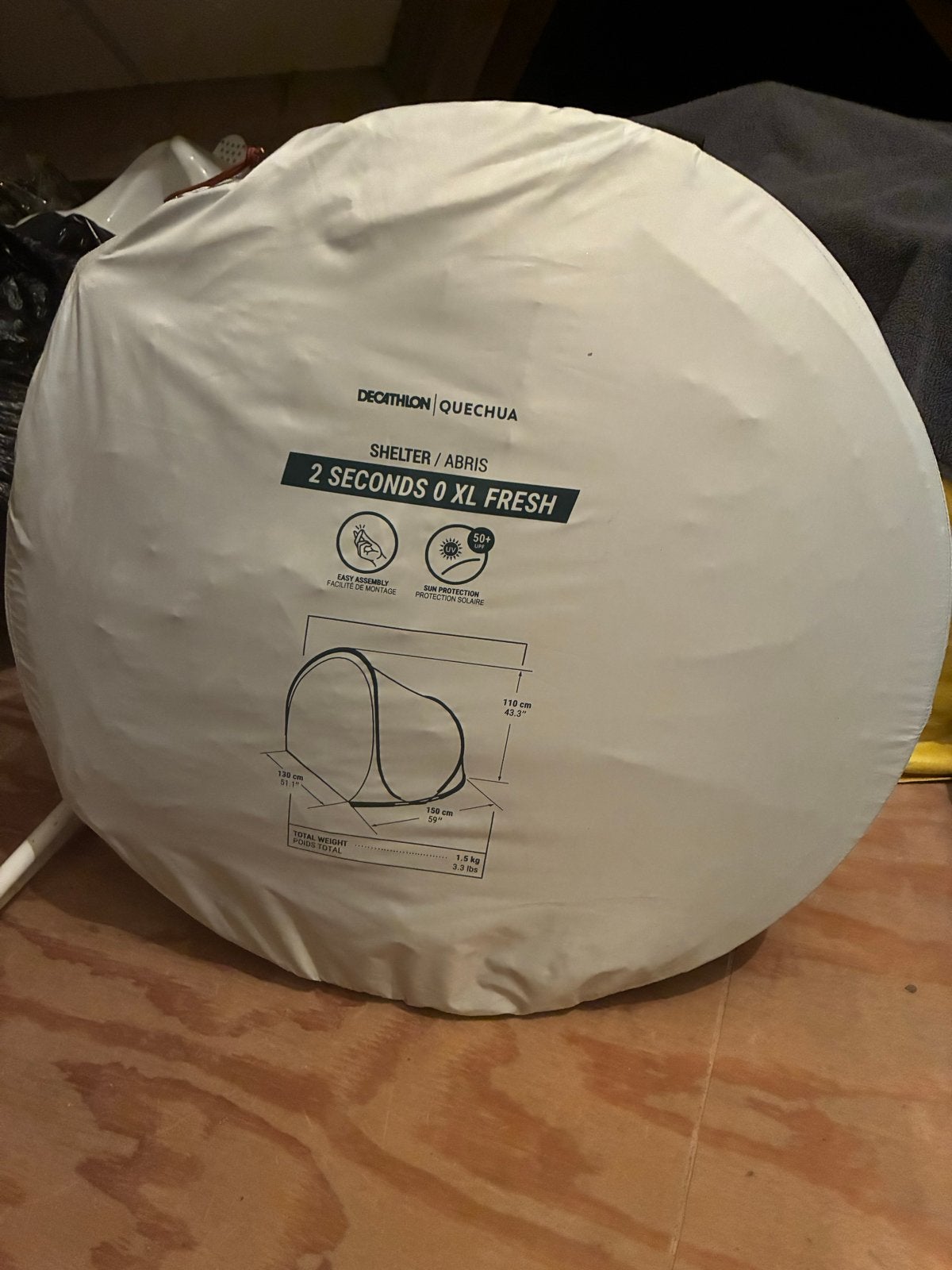 Decathlon Quechua 2 Seconds 0 XL Shelter/Abris, Ophalen of Verzenden, Zo goed als nieuw, Tot en met 2