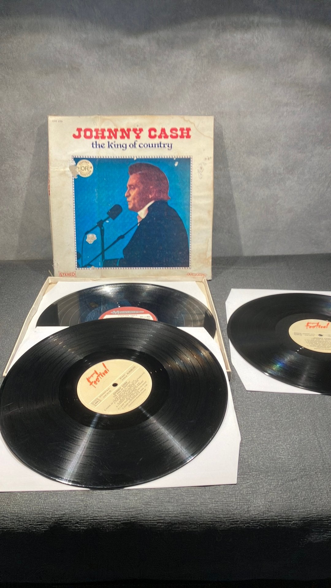 Johnny Cash — The King of Country (3lp box), Gebruikt, Ophalen of Verzenden, Boxset, Country