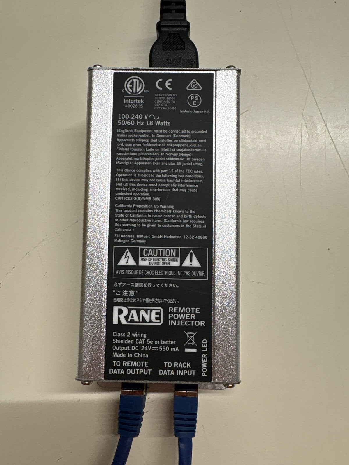 Rane Remote Power Injector - Nieuwstaat, Ophalen of Verzenden, Zo goed als nieuw, Minder dan 2 meter, Overige kabels