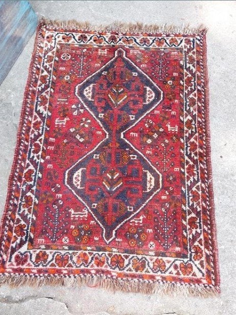 Oud Vintage Wollen Perzisch Tapijt Vloerkleed - Roemenie, Gebruikt, T, 200 cm of meer, Ophalen of Verzenden
