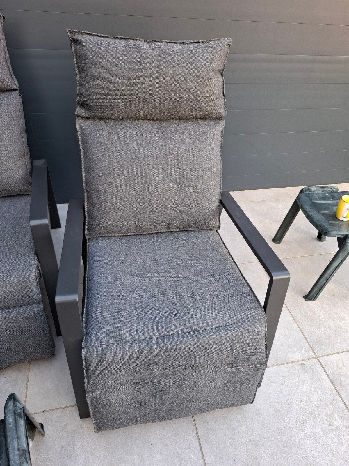 Comfortabele tuinstoelen met verstelbare rugleuning, Ophalen, Zo goed als nieuw, Aluminium, Verstelbaar