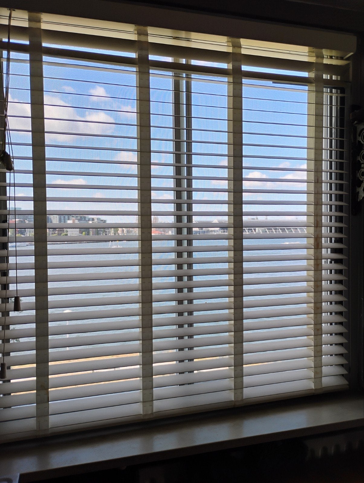 Shutters&Blinds Bamboe jaloezieën 5cm-parelwit-135Bx144H, Gebruikt, Overige merken, Wit, Ophalen of Verzenden