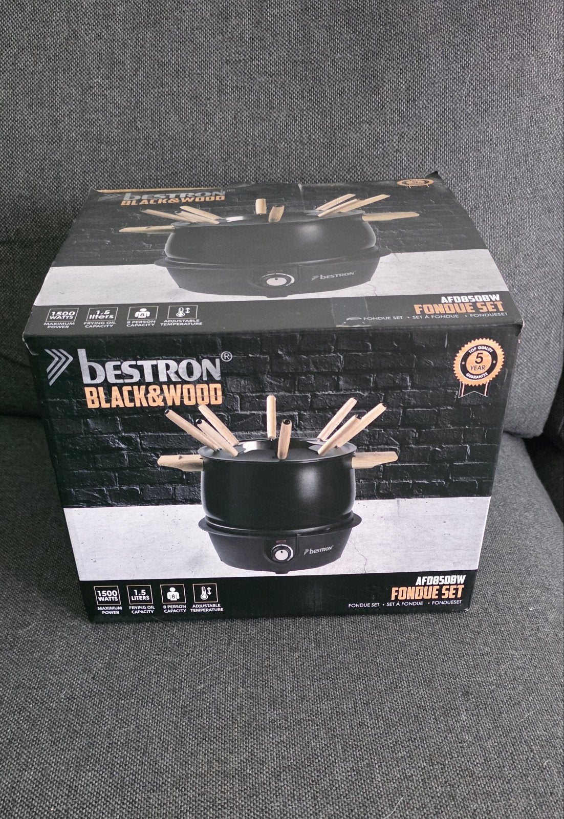 Nieuwe Bestron Black&Wood fondue set, Witgoed en Apparatuur, Fonduesets, Ophalen, Nieuw, Elektrisch, Fondueset