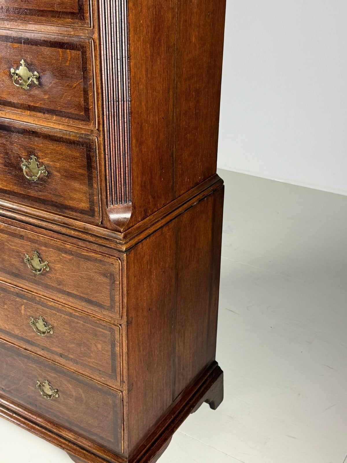 Engelse ladekast chest on chest eiken antiek, Ophalen, Eikenhout, 50 tot 100 cm, Zo goed als nieuw
