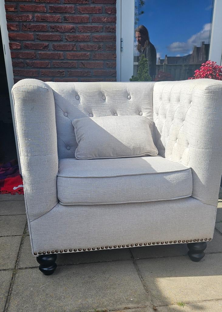 Een stoffen fauteuil, Ophalen, 75 tot 100 cm, Zo goed als nieuw, 75 tot 100 cm