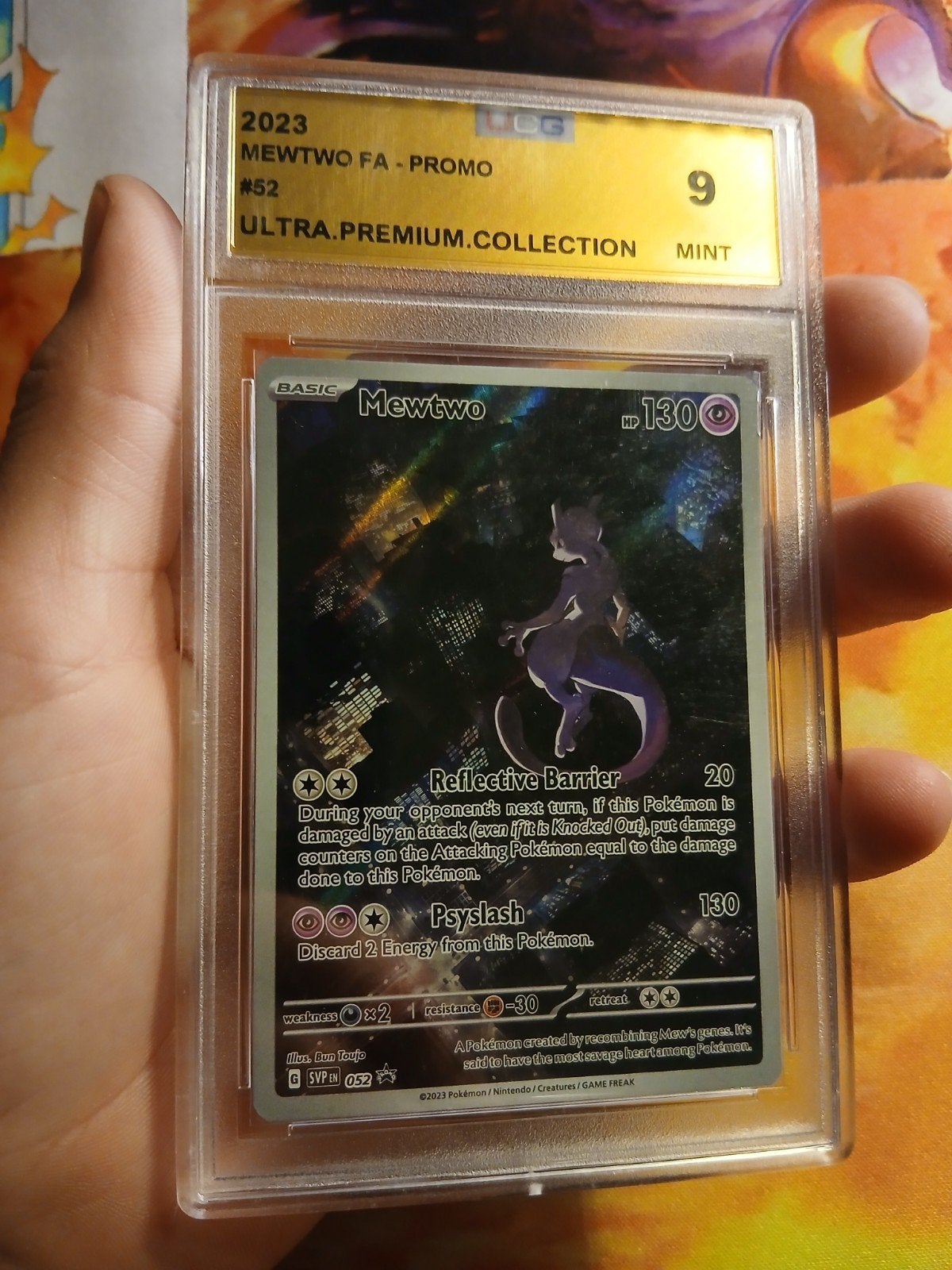 Mewtwo mint 9, Ophalen of Verzenden, Nieuw, Overige typen, Foil