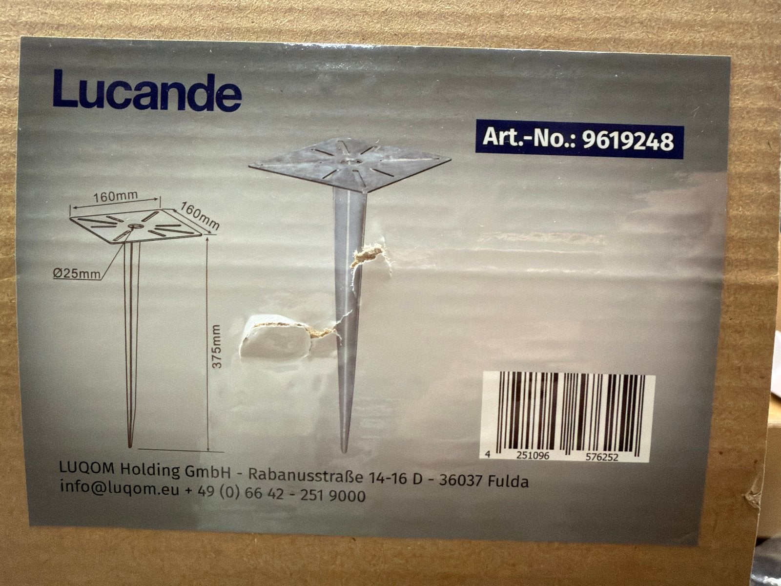 Vier Lucande Grondspies voor buitenlampen, 375mm, nieuw, Ophalen of Verzenden, Nvt, Nvt, Nvt