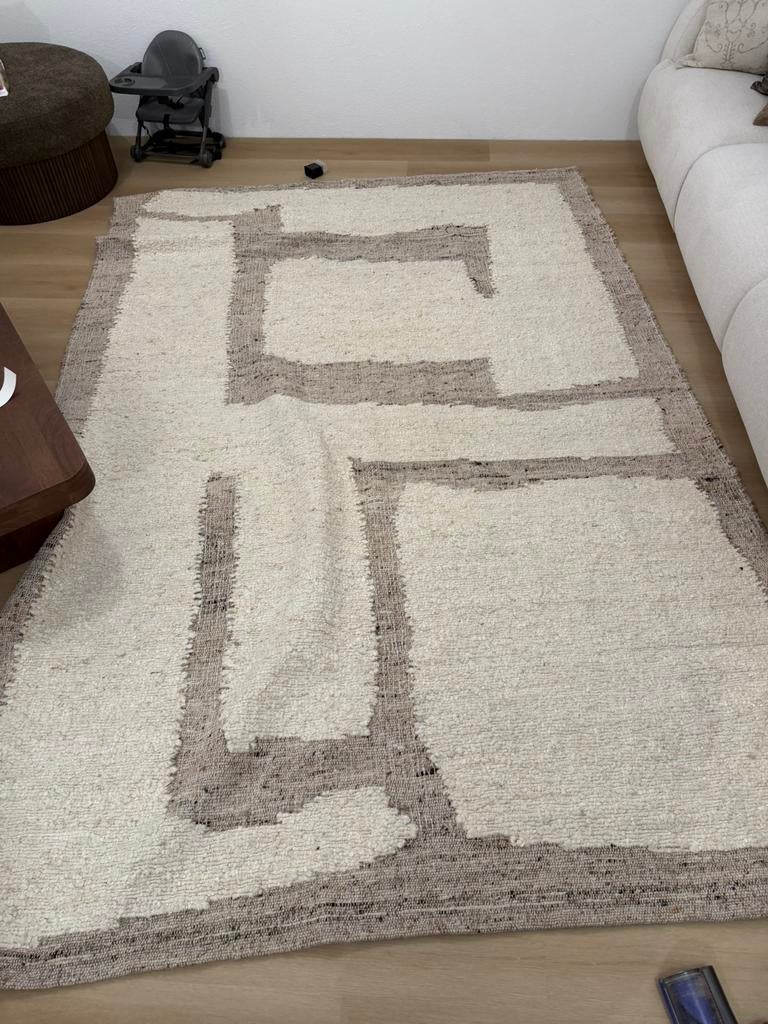 H&M Premium Selection vloerkleed – wolmix – beige – groot, Ophalen, Beige, 200 cm of meer, Zo goed als nieuw