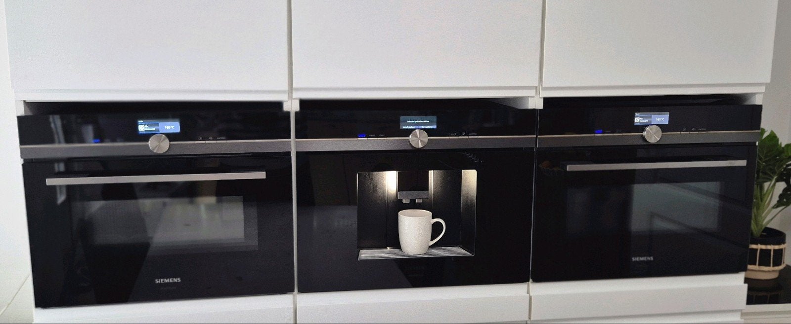 Luxe Siemens set; Combi oven/magnetron Wifi + koffiemachine, Ophalen, 45 tot 50 cm, Siemens, Inbouw