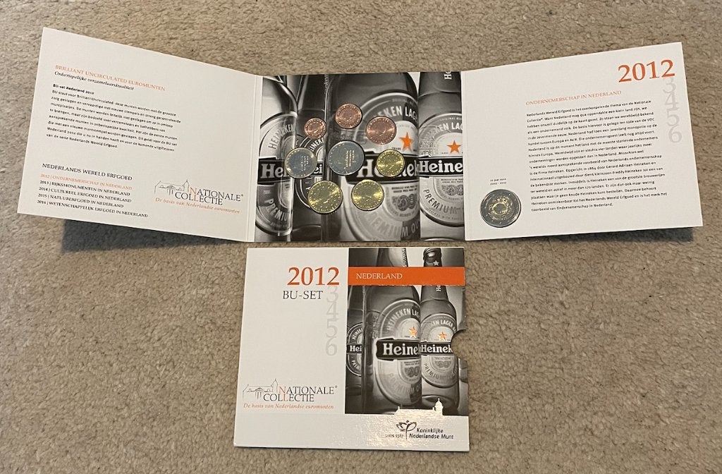 Jaarset 2012 Heineken, Ophalen of Verzenden, Koningin Beatrix, Euro's, Setje