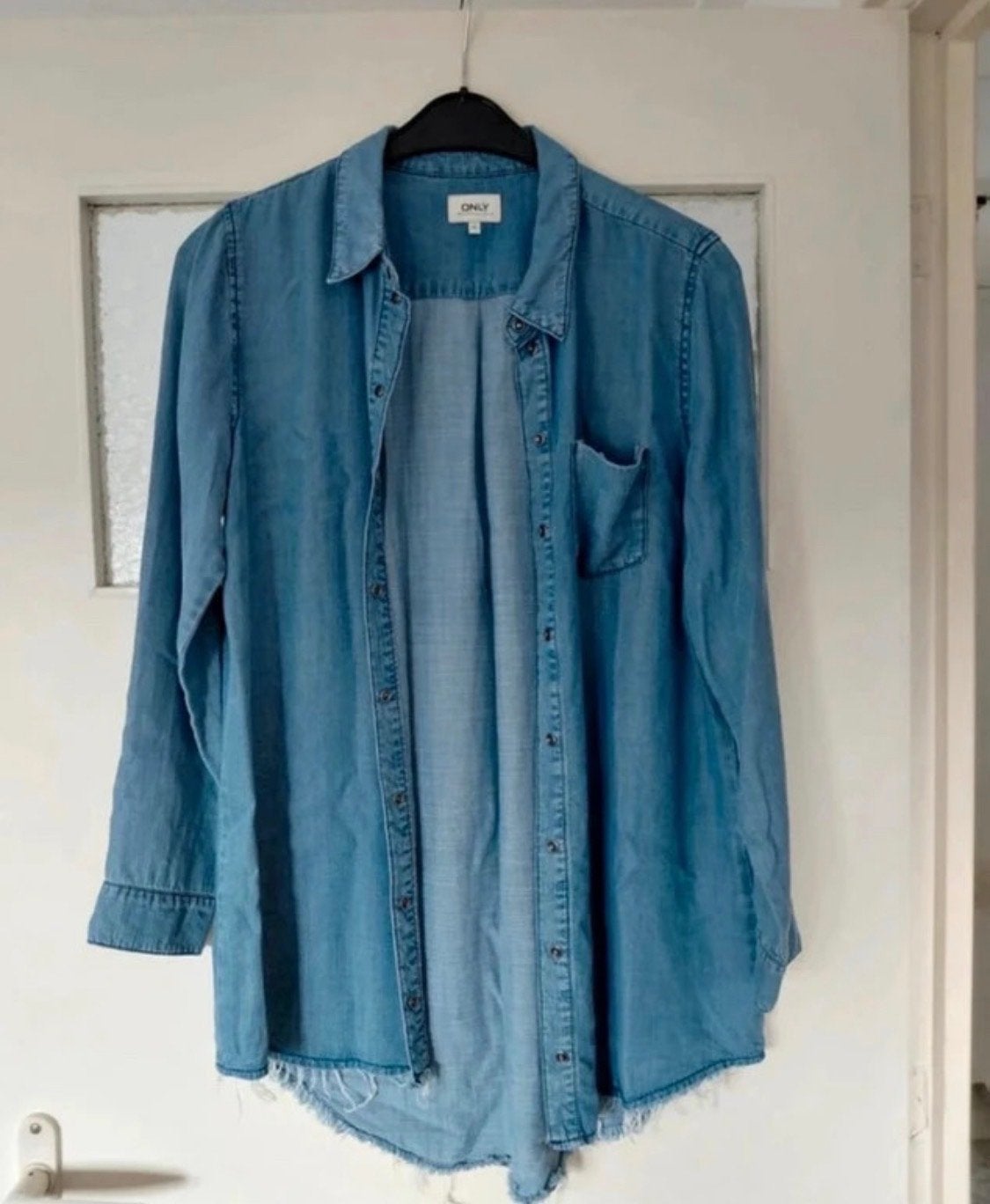 ONLY spijkerblouse met lange mouwen, Ophalen of Verzenden, Zo goed als nieuw, Maat 38/40 (M), Blauw
