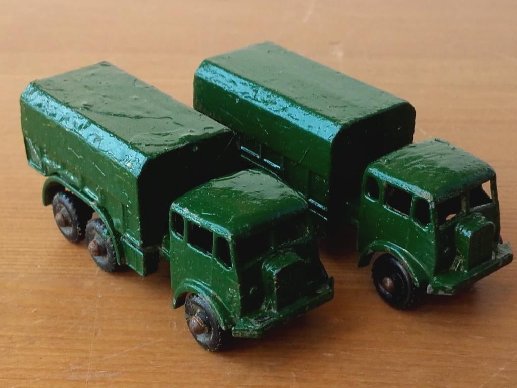 Zeven mooie oude militaria modellen uit Engeland van Lesney., Ophalen of Verzenden