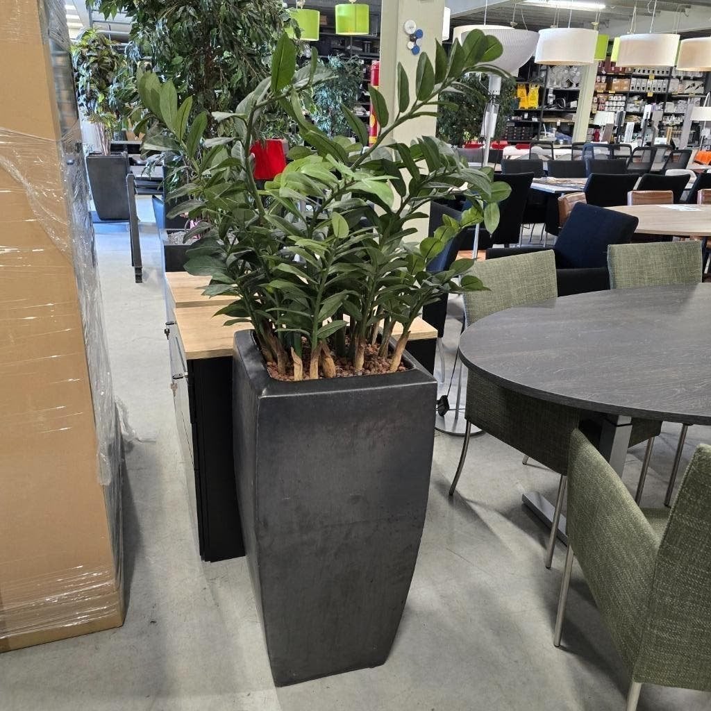Kunstplant in grote grijze stenen bloempot 150 cm hoogte, Ophalen, Gebruikt