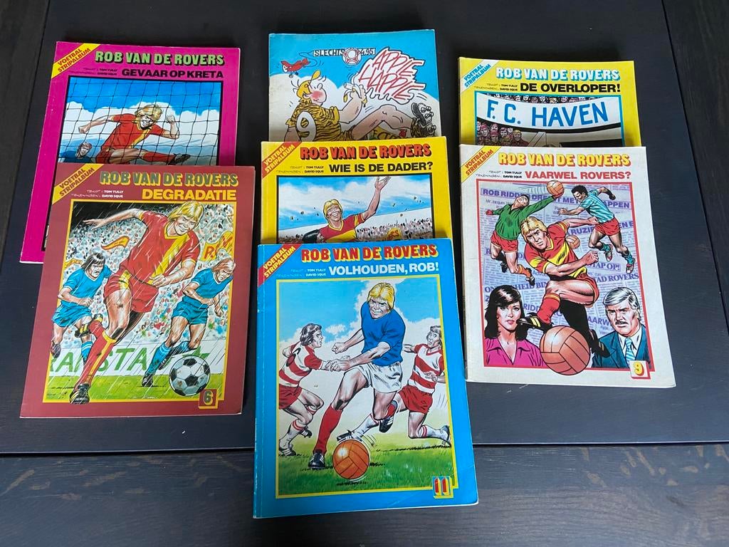 7x voetbalstrips Rob van de Rovers, Meerdere stripboeken, Ophalen of Verzenden, Gelezen