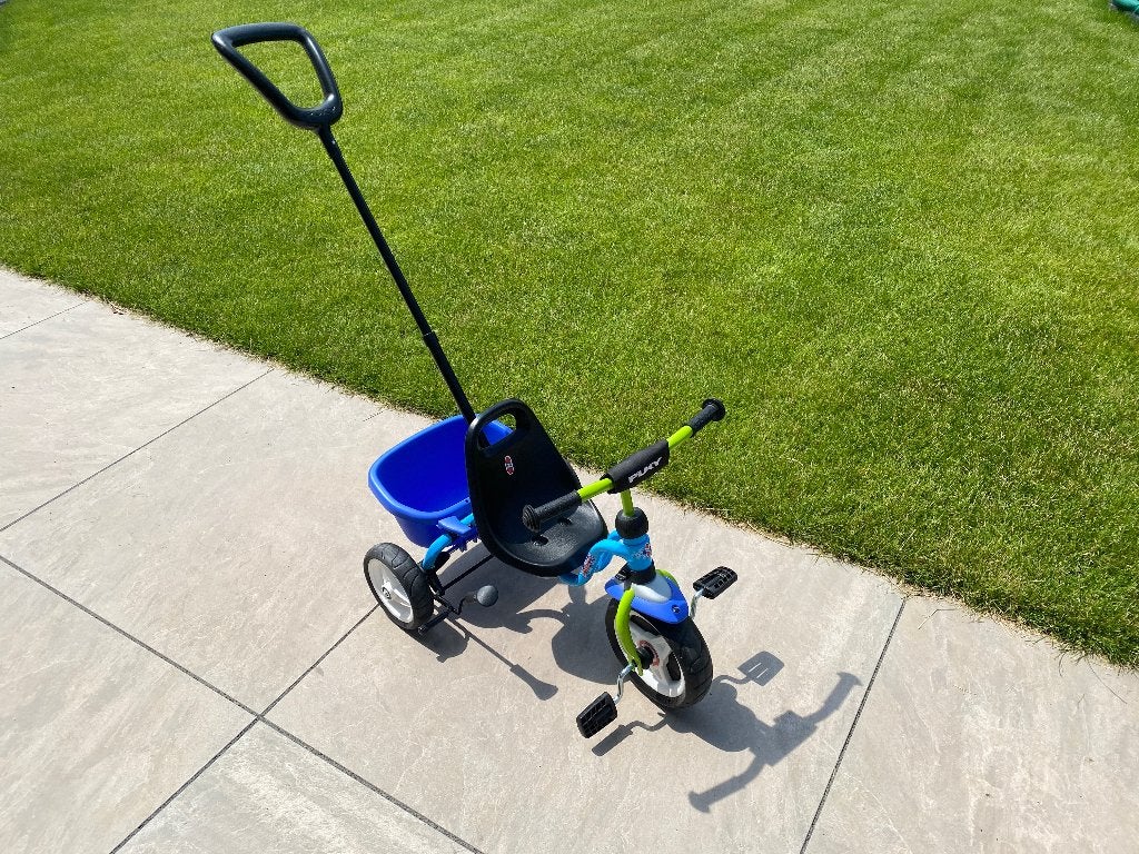 Puky driewieler Ceety Blauw Kiwi, Ophalen, Gebruikt, Puky, Duwstang