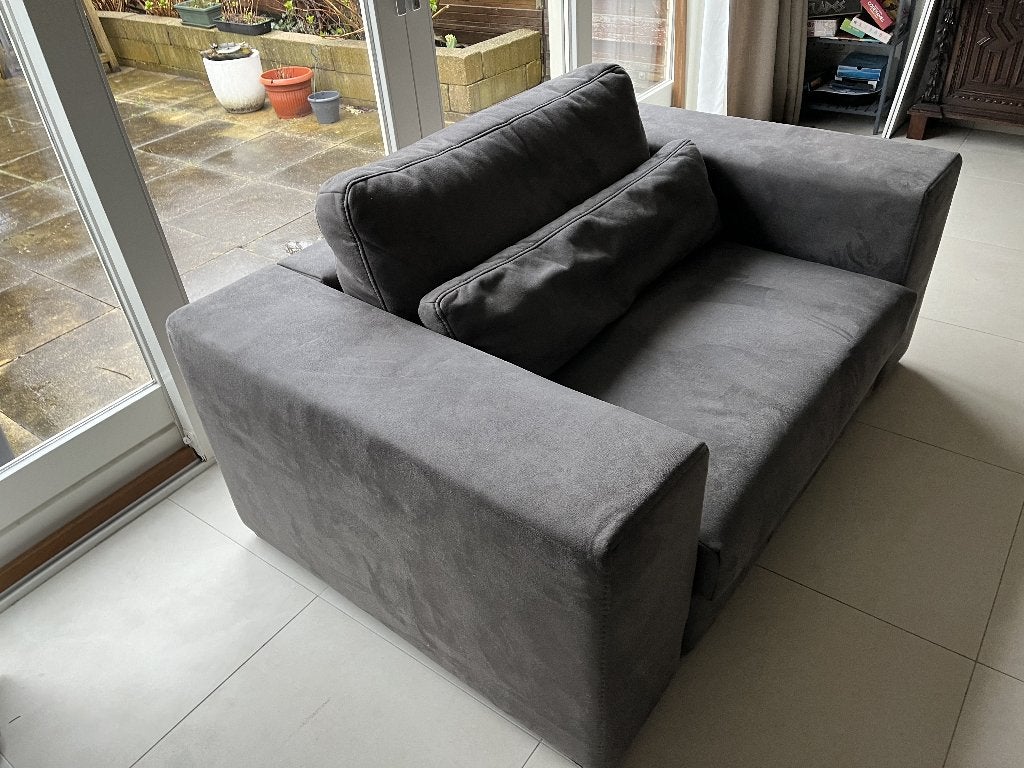 A-Meubel Stein loveseat antraciet 160x105 cm, Ophalen, Gebruikt, Eenpersoons, 100 tot 125 cm