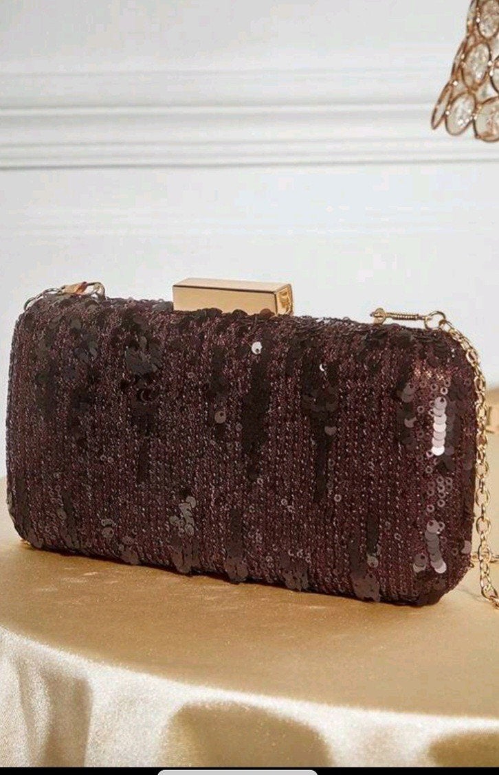 Glitter Clutch / Avondtasje - ZSM Ophalen, Ophalen, Nieuw, Bruin, Overige typen