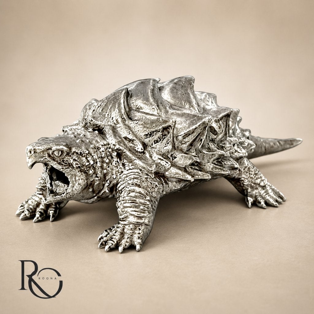 Zilveren Snapper Turtle Miniatuur 925 Sterling Zilver