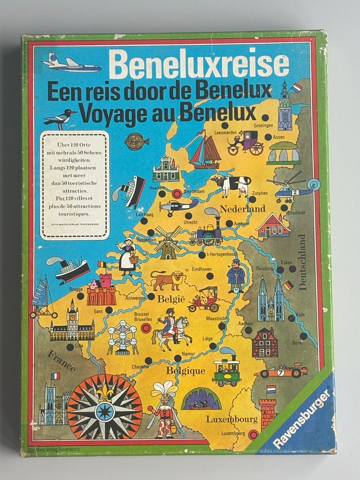 Reis door de Benelux - bordspel Ravensburger, Drie of vier spelers, Ophalen of Verzenden, Gebruikt, Reisspel