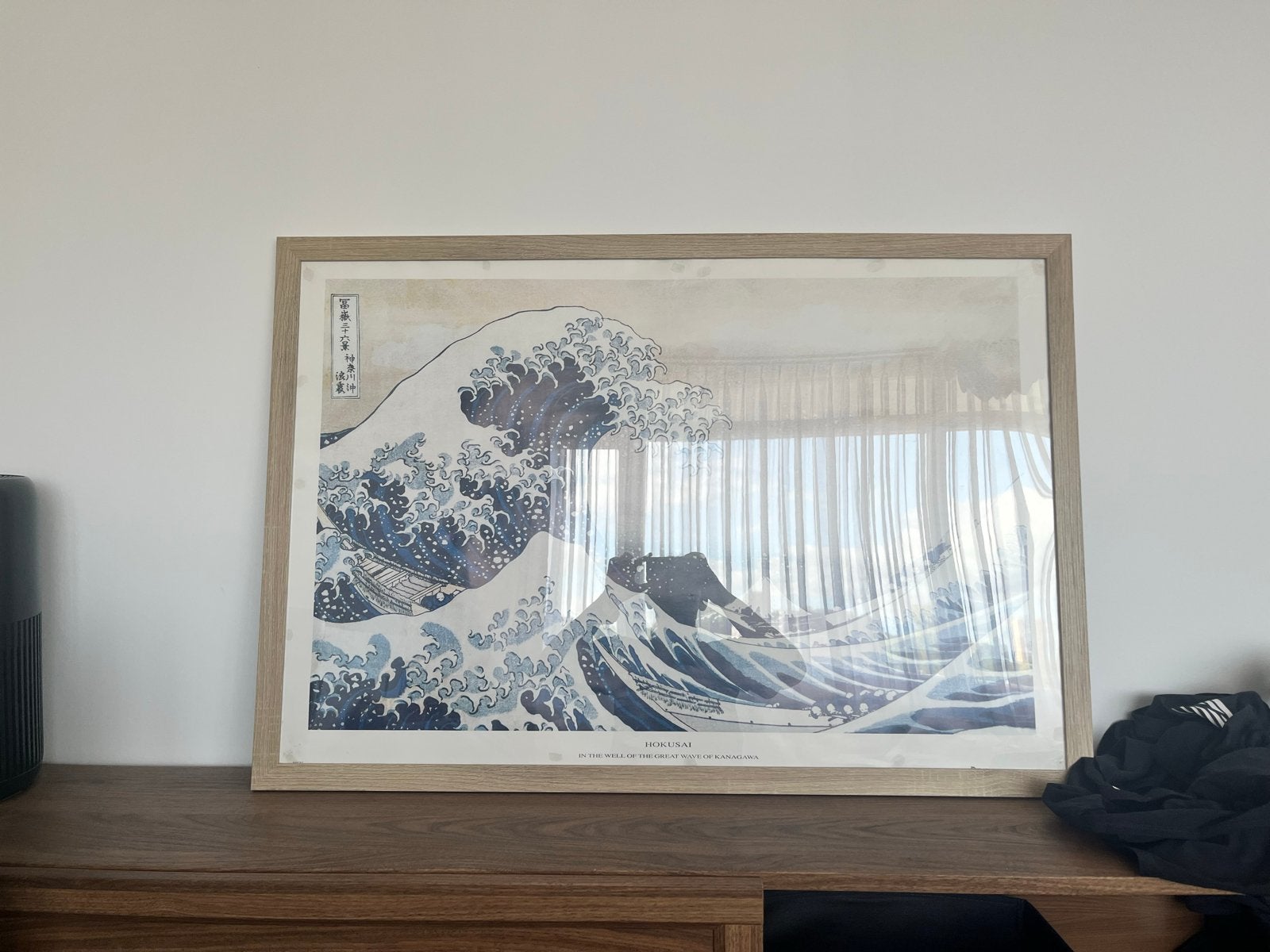 Lijst met poster Hokusai Great Wave of Kanagawa, Ophalen, Print, Prent, Achter glas