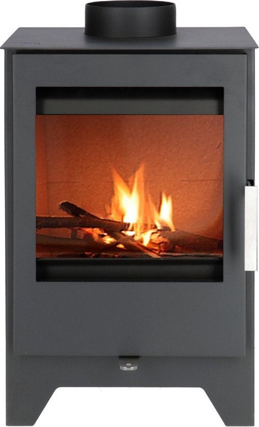 Livin' Flame Houtkachel Otta - Vuurhaard - Staal - Zwart, Ophalen, Houtkachel, Zo goed als nieuw, Vrijstaand