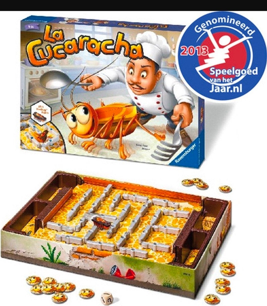 La Cucaracha Bordspel - Ravensburger, Drie of vier spelers, Ophalen, Zo goed als nieuw, Ravensburger