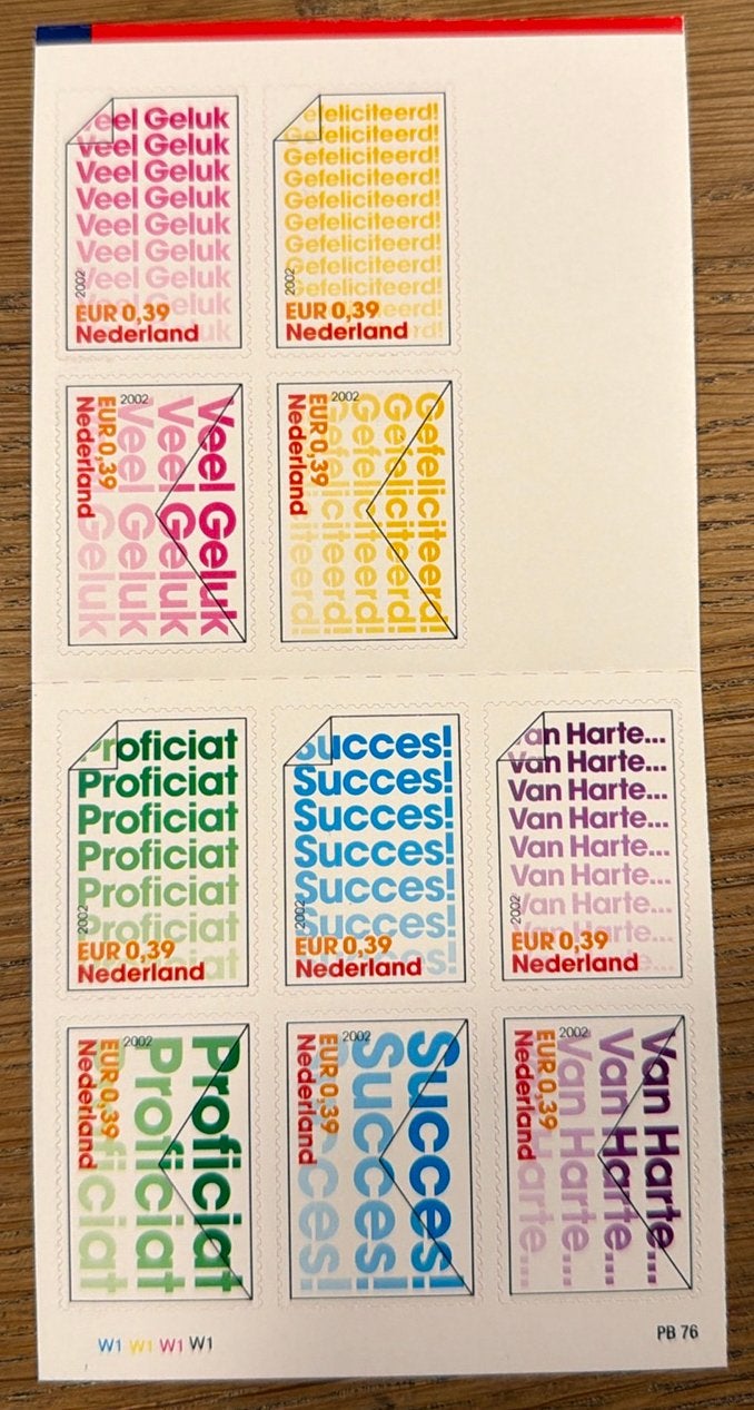 * mapje postzegels  felicitatiestickers., Ophalen of Verzenden, Na 1940, Postfris