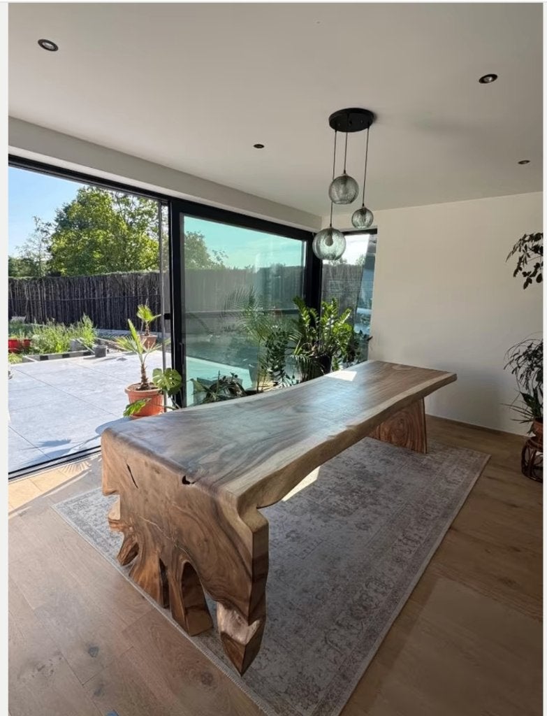 Boomstamtafel op maat | Suar & Eiken | Braba Woods, Teakhout, Ophalen of Verzenden, 200 cm of meer, Rechthoekig