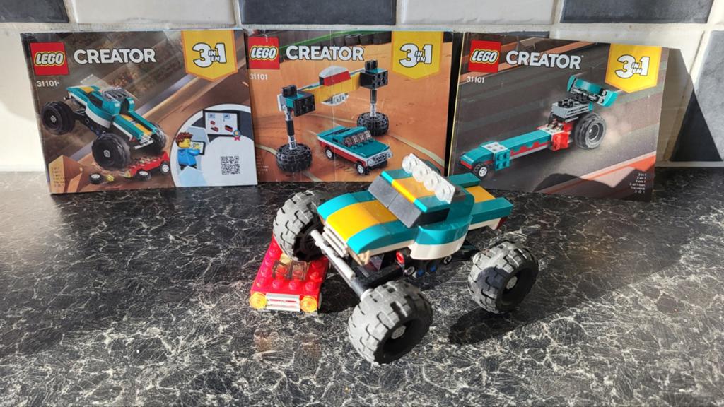 Lego creator 31101 monstertruck gaaf conpleet set., Ophalen of Verzenden, Zo goed als nieuw, Compleet, Lego