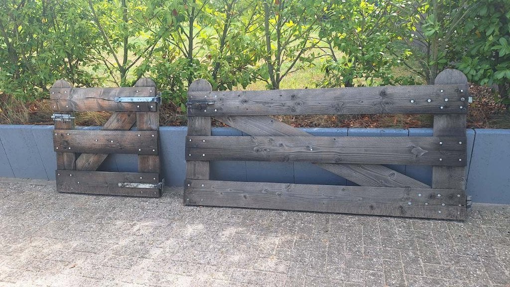 2x hek tuinhek landhek van douglas hout incl. Duimhengen, Tuin en Terras, Ophalen, Zo goed als nieuw, Hout, Tuinhek