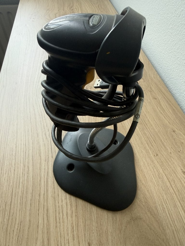 Symbol / Zebra LS2208 Barcodescanner + standaard (USB), Computers en Software, Ophalen of Verzenden, Zo goed als nieuw, Barcodescanner