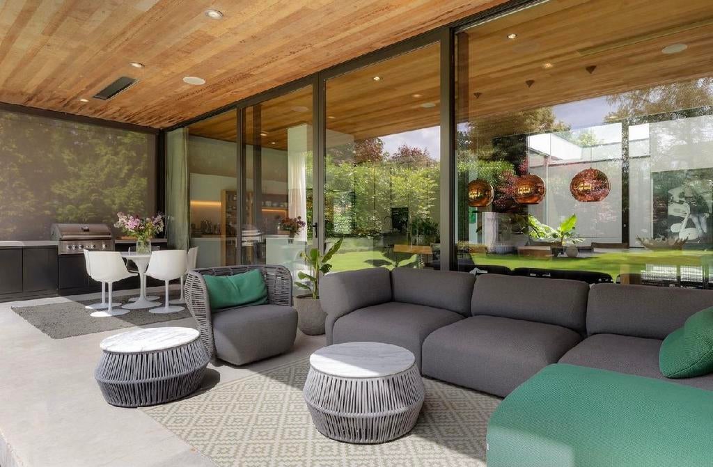 B&B Italia Outdoor sofa modulair systeem + pouf LP €18.000,-, 125 cm of meer, Info@micheldethouars.nl, Bb italia, 9723 CA