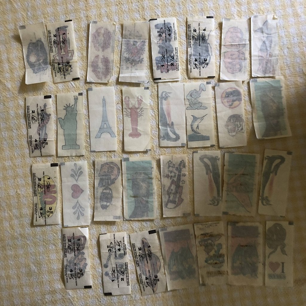 Kauwgomplaatjes voor tattoo 31 stuks, Ophalen of Verzenden