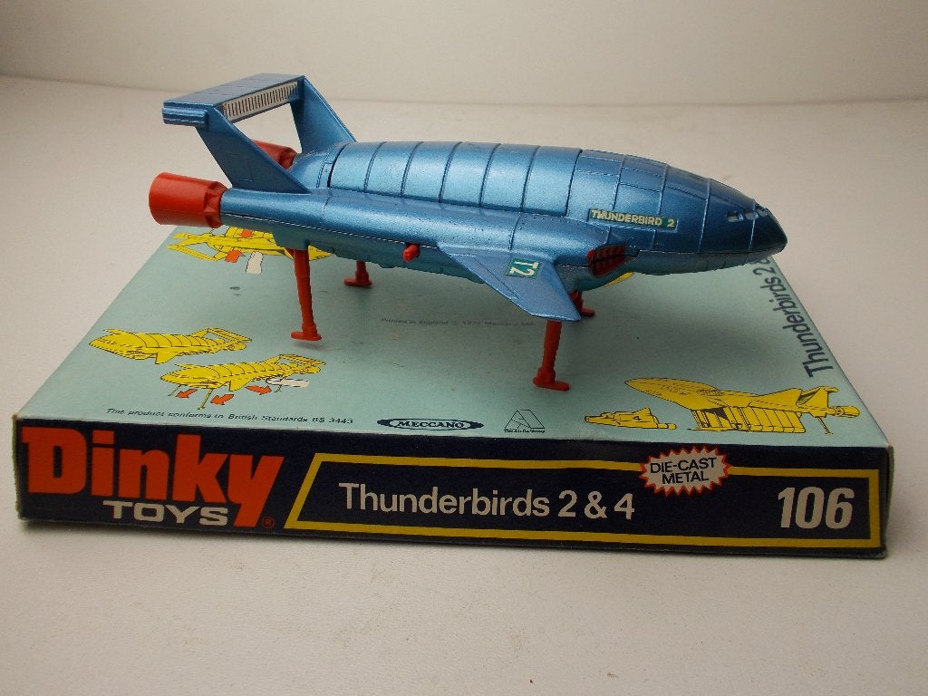 1975 Dinky Toys 106 THUNDERBIRDS 2 (Blauwe versie!) + DOOS!